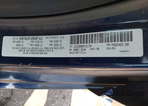 2014 Chrysler 200 Lx from USA, damaged, VIN 1C3CCBAB0EN121724